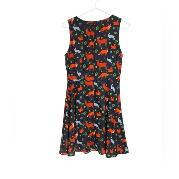 Paper Plane London Lined Fit and Flare Dress, Lightweight, Back Zipper, Black - Picture 4 of 12